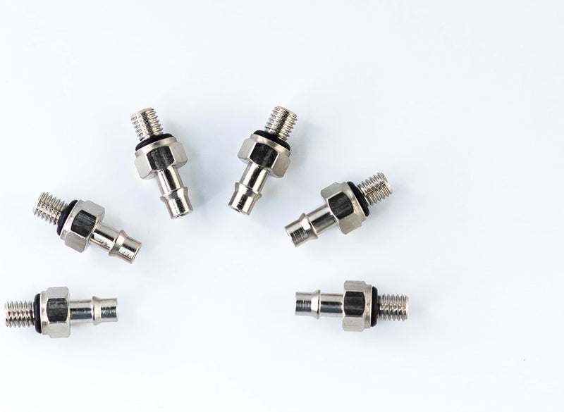 The Digi Sync M5-5x0.8x20mm - Threaded Vacuum Port Adapters Fittings for Carburetor or Throttle Body - Nickel-Plated Brass - QUALITY SET - Pack of 6 - Not KL - Image 2